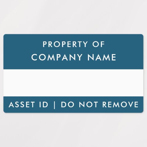 Property of Company  Navy Blue Corporate Asset ID Labels