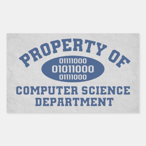 Property Of Computer Science Department Rectangular Sticker