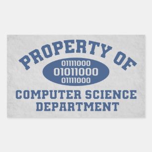 Property Of Computer Science Department Rectangular Sticker