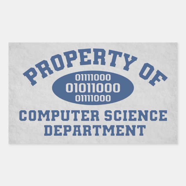Property Of Computer Science Department Rectangular Sticker (Front)