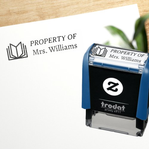Property Of Custom Teacher Name Book Classroom Self_inking Stamp