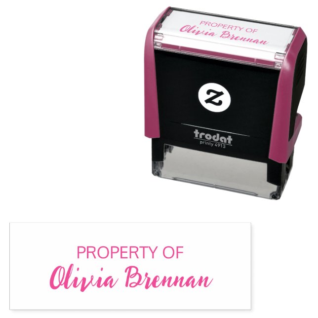 Property of Custom Text Name  Self-inking Stamp (In Situ)