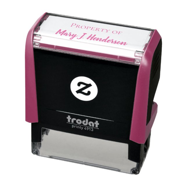 Property of Custom Text Name Self-inking Stamp (Product)