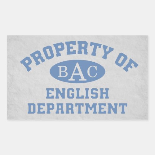 Property Of English Department Rectangular Sticker