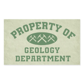 Property Of Geology Department Rectangular Sticker