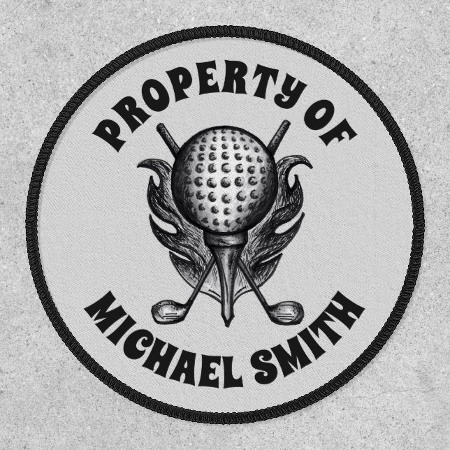 PROPERTY OF Golf Ball Tee Clubs Golfer Sports Patch (Front)