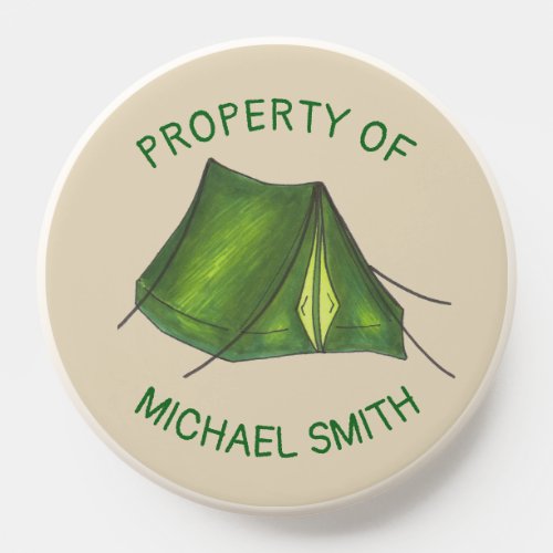 Property of Green Camping Summer Camp Tent Gear PopSocket