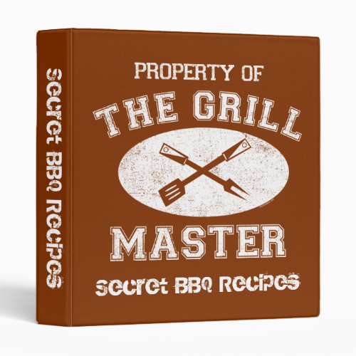 Property of Grill Master Recipe Binder
