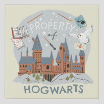 Property of Hogwarts Cartoon Graphic Faux Canvas Print