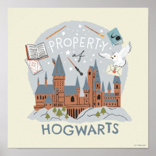Property of Hogwarts Cartoon Graphic Poster