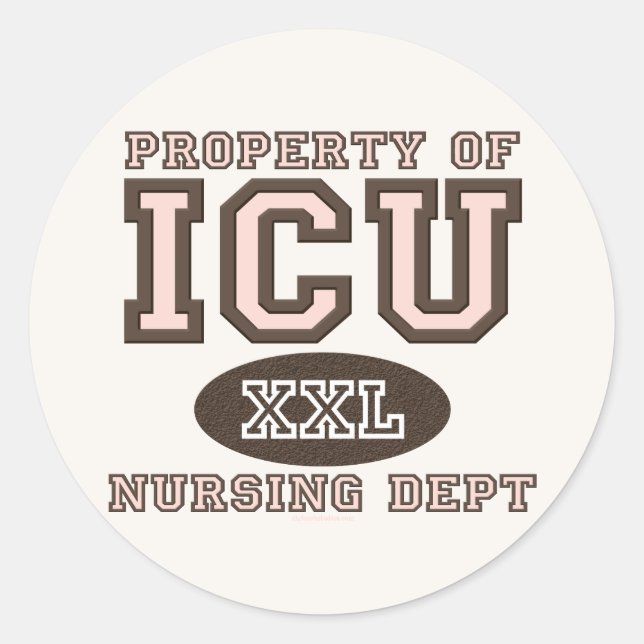 Property Of ICU Nursing Dept Stickers (Front)
