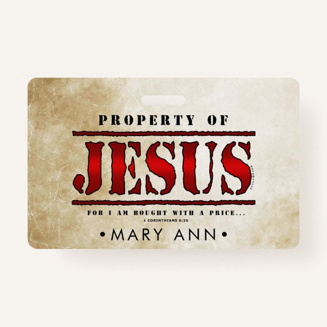 Property of Jesus Badge (Front)