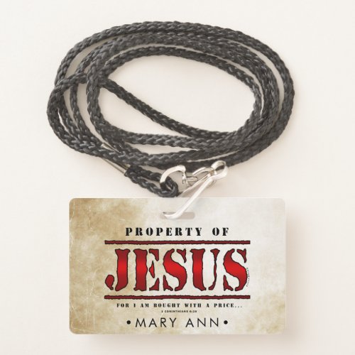 Property of Jesus Badge