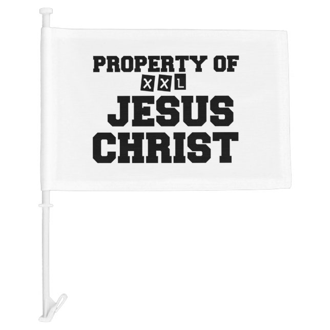 PROPERTY OF JESUS CHRIST CAR FLAG (Front)