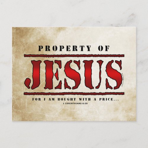 Property of Jesus Postcard