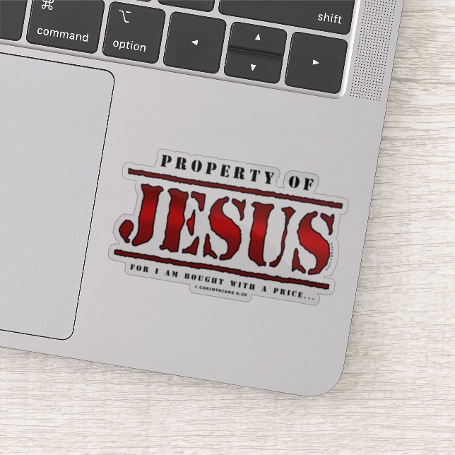 Property of Jesus Sticker (Detail)