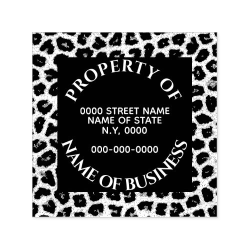 Property of leopard print fur skin animal chic self_inking stamp