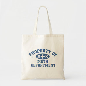 Property Of Math Department (blue x x) Tote Bag