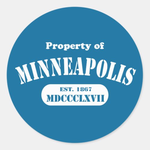 Property of Minneapolis Classic Round Sticker