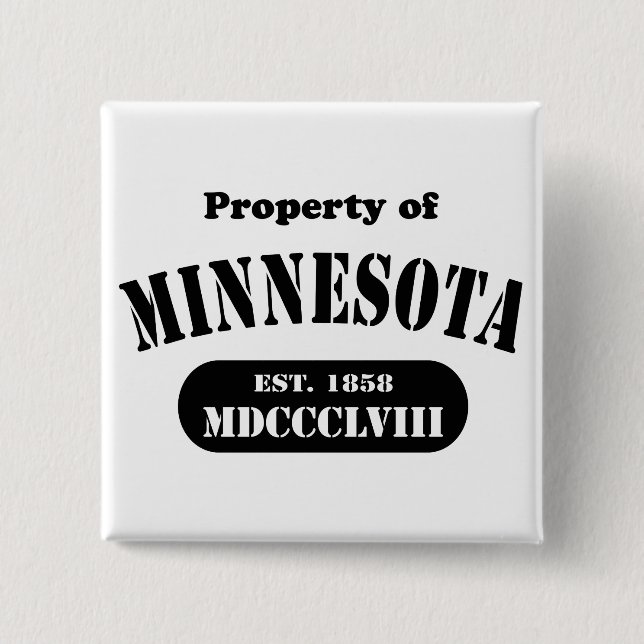 Property of Minnesota -black text Pinback Button (Front)