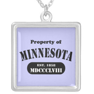 Property of Minnesota Silver Plated Necklace