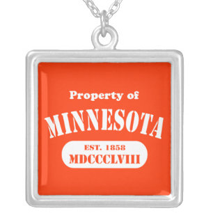 Property of Minnesota Silver Plated Necklace