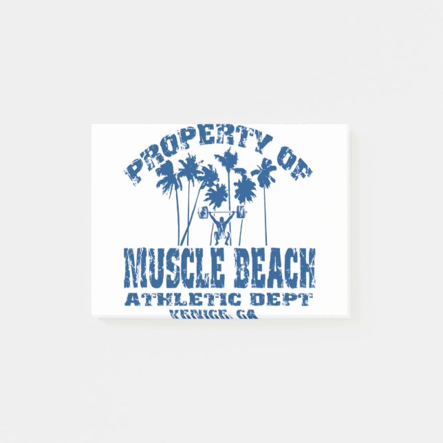 Property of muscle beach post-it notes (Front)