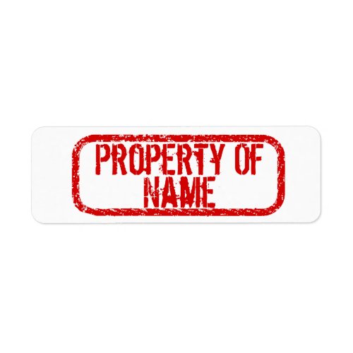 Property of name personalized stickers