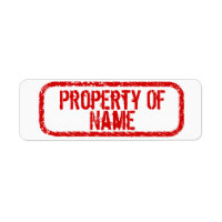 "Property of" name personalized stickers