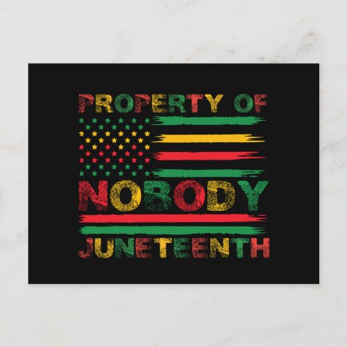 Property Of Nobody Juneteenth US American Flag Postcard