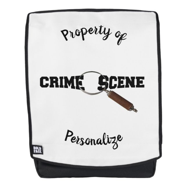 Property Of Personalize Crime Scene Magnify Glass Backpack (Front)