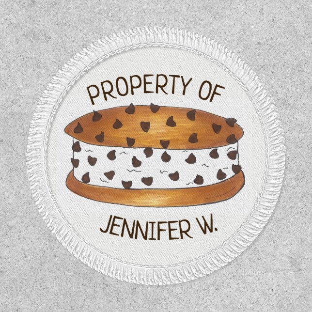 Property of Personalized Chipwich Ice Cream Foodie Patch (Front)