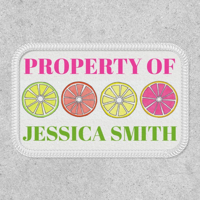Property of Personalized Citrus Fruit Lemon Lime Patch (Front)