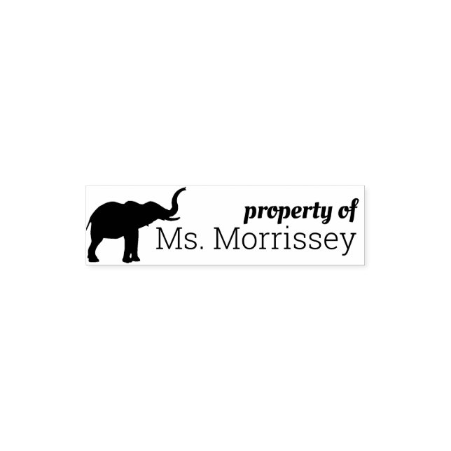 Property of Personalized Elephant Self-inking Stamp (Design)