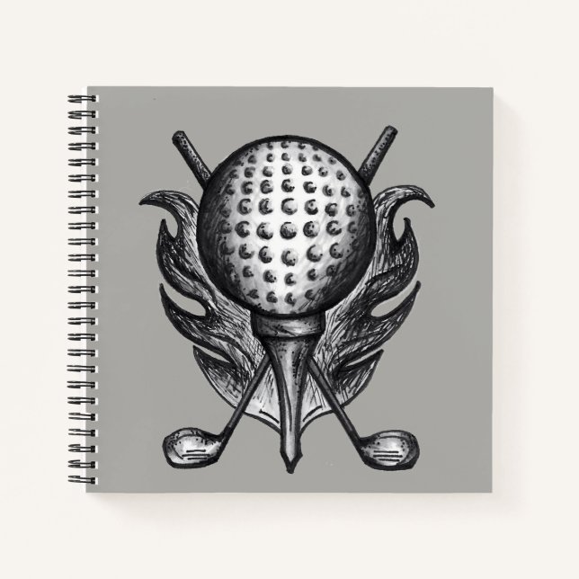 Property of Personalized Golf Ball Club Tee Golfer Notebook (Front)