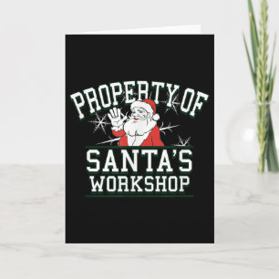 Property Of Santa's Workshop Funny Christmas Card