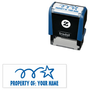 Property of self inking star stamp for school book