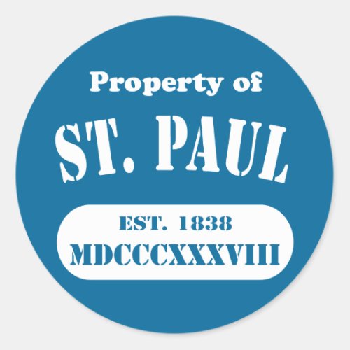 Property of St Paul Classic Round Sticker