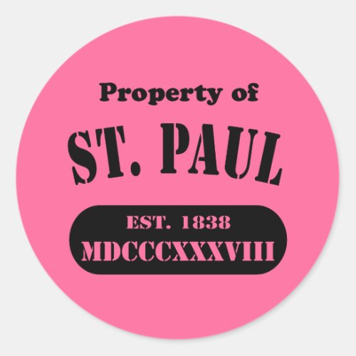 Property of St Paul Classic Round Sticker