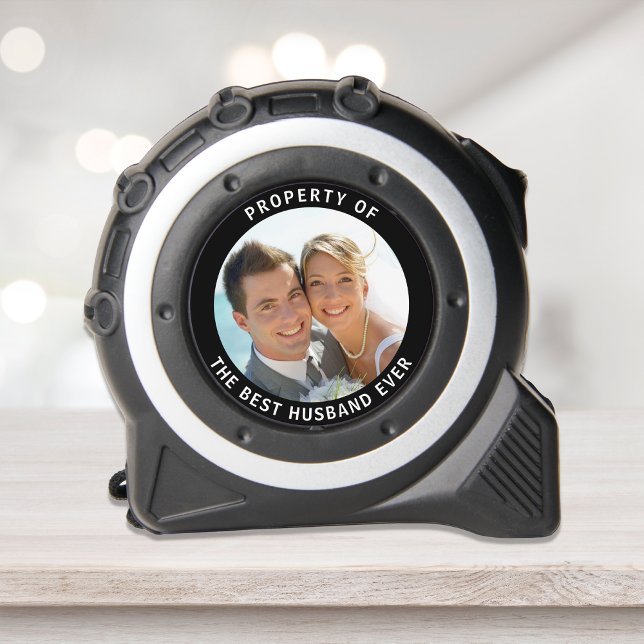 Property Of The Best Husband Ever Newlywed Photo Tape Measure (Creator Uploaded)