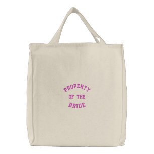 Property of the Bride Embroidered Tote Bag
