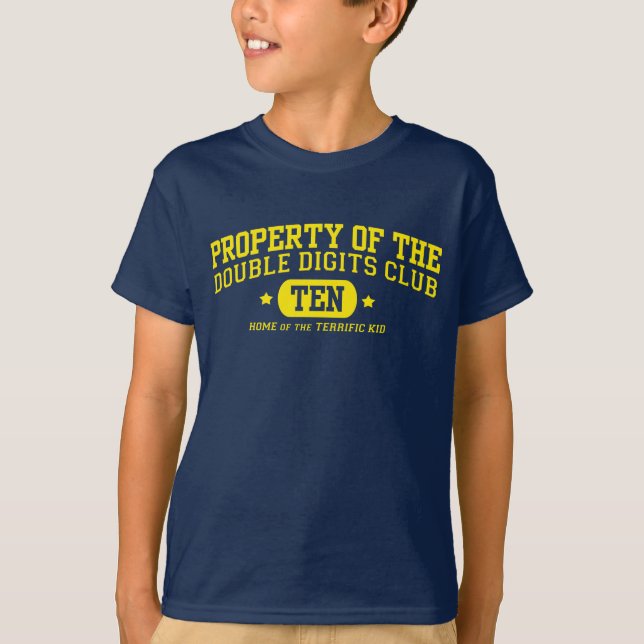 Property of the Double Digits Club 10th Birthday T-Shirt (Front)