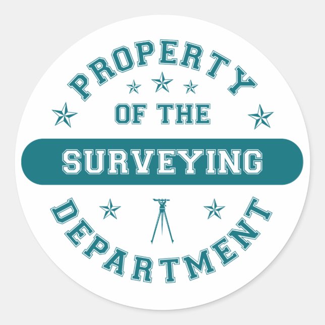 Property of the Surveying Department Classic Round Sticker (Front)