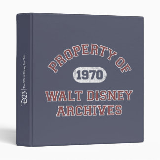 Property of Walt Disney Archives Binder
