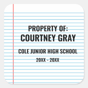 Property of Welcome Back to School Square Sticker