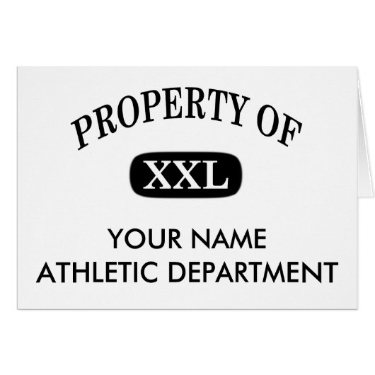 Property of XXL Your Name Cards (Front Horizontal)