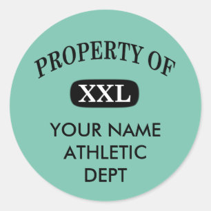 Property of XXL Your Name Classic Round Sticker