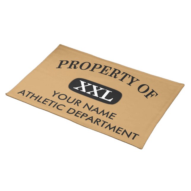 Property of XXL Your Name Cloth Placemat (On Table)