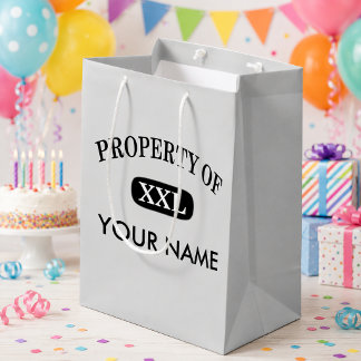 Property of XXL Your Name Medium Gift Bag