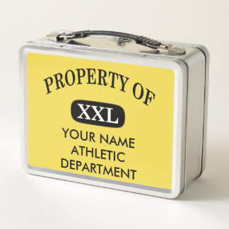 Property of XXL Your Name Metal Lunch Box